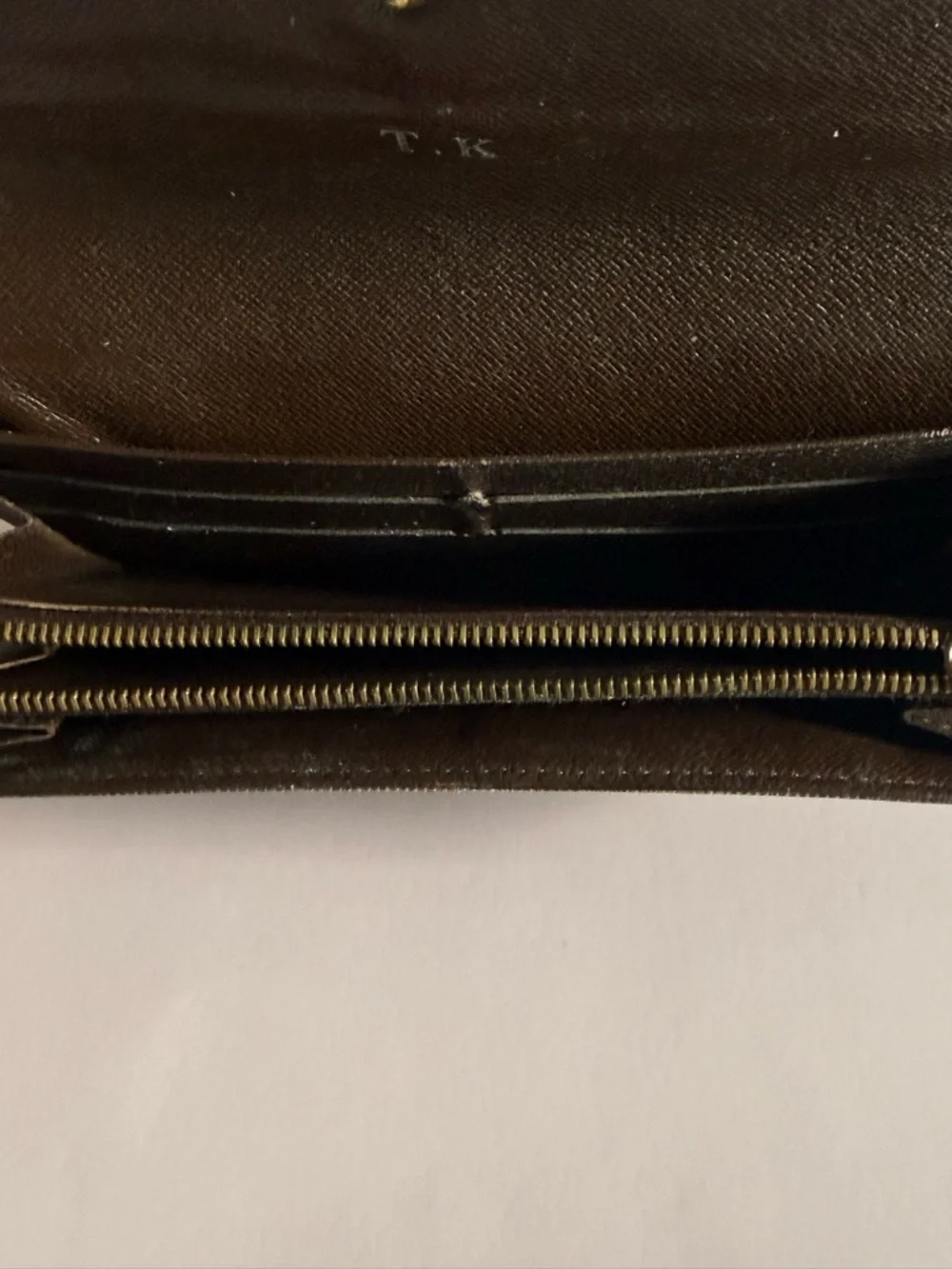 Louis Vuitton Damier Ebene Long Wallet Brown Snap Closure